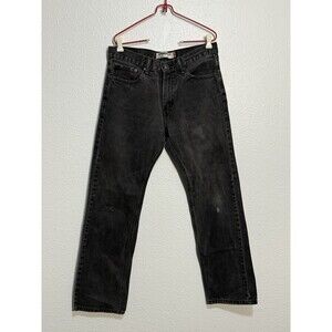Vintage Y2K Levis 505 Jeans Men 32x32 Black Regular Fit Straight Leg Dark Wash